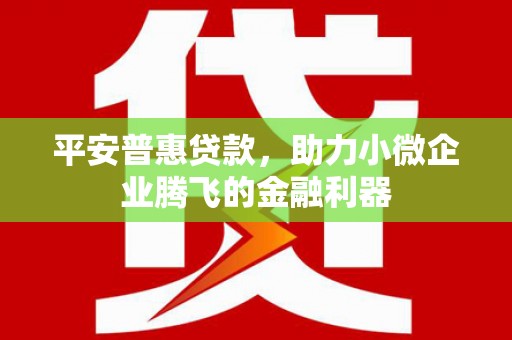 邹城平安普惠贷款，助力小微企业腾飞的金融利器