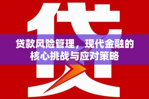 邹城贷款风险管理，现代金融的核心挑战与应对策略